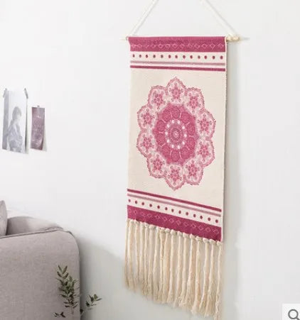 Nordic Geometric Handmade Tapestry Wall Hanging Macrame Home Decor Retro Nordic Door hang Craft Handcrafted Indian Decor 70*50cm