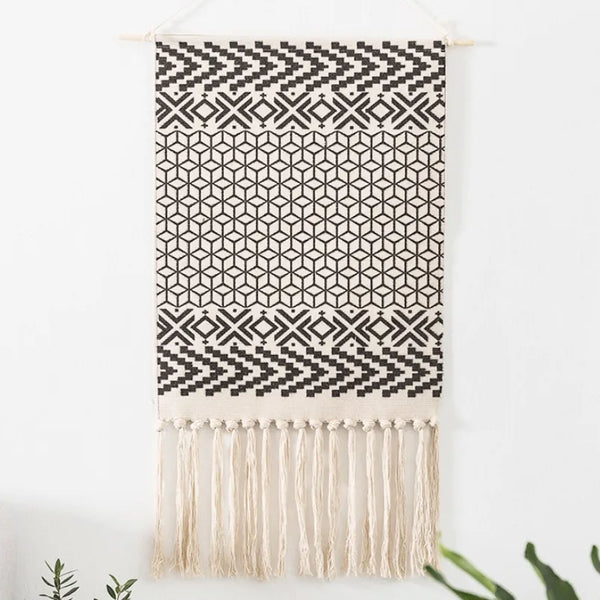 Nordic Geometric Handmade Tapestry Wall Hanging Macrame Home Decor Retro Nordic Door hang Craft Handcrafted Indian Decor 70*50cm