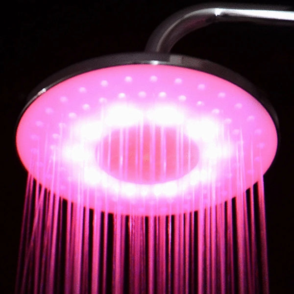 8" inch RGB LED light Round Stainless Steel Rainfall Bathroom Shower Head AU HOT