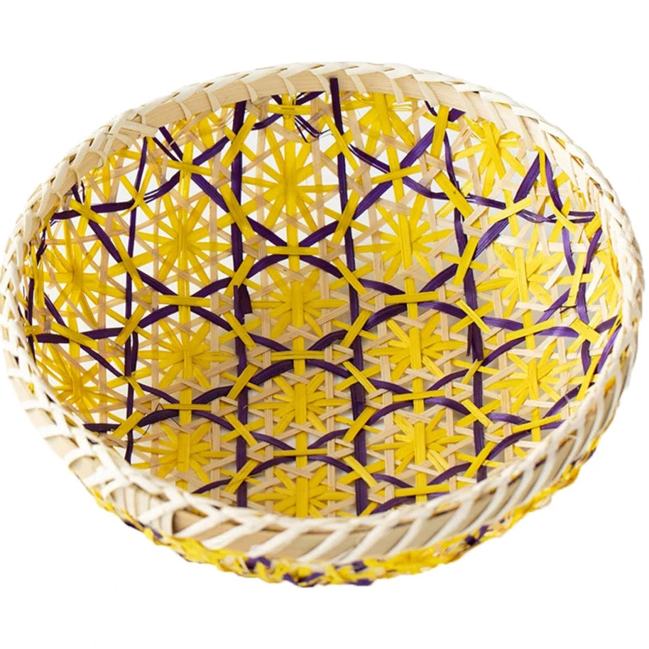 Round Rattan Bread Basket  Round Woven Basket Fruit Bowl rattan baskets with lids
