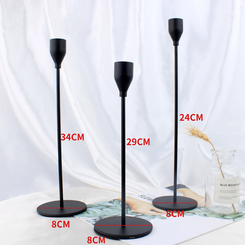 Matte Black Candle Holders Decorative Candlestick Holders for Taper Candles