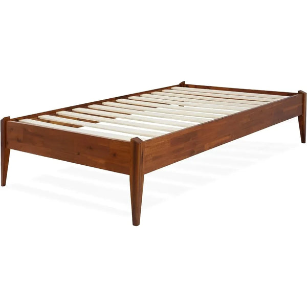 Bed Frame with Headboard Solid Wood Platform Bed,