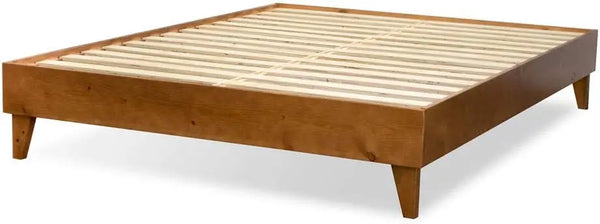  Wood Bed Frame - Made with 100% New Zealand Pine - Solid Mattress Platform Foundation Pressed Pine Slats 