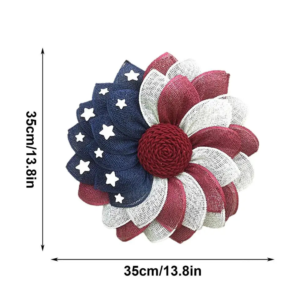 4th Of July Wreath Memorial Day Wreaths Patriotic Americana Wreath Handcrafted Memorial Day Wreath Festival Garland Decoration