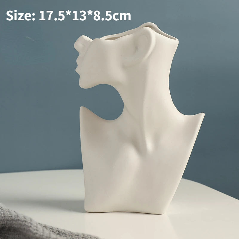 Woman Body Model Vase Nordic Style Ceramic Modern Body Art Vase Home Decor Creative Flower Pot Living Room Decoration Vases