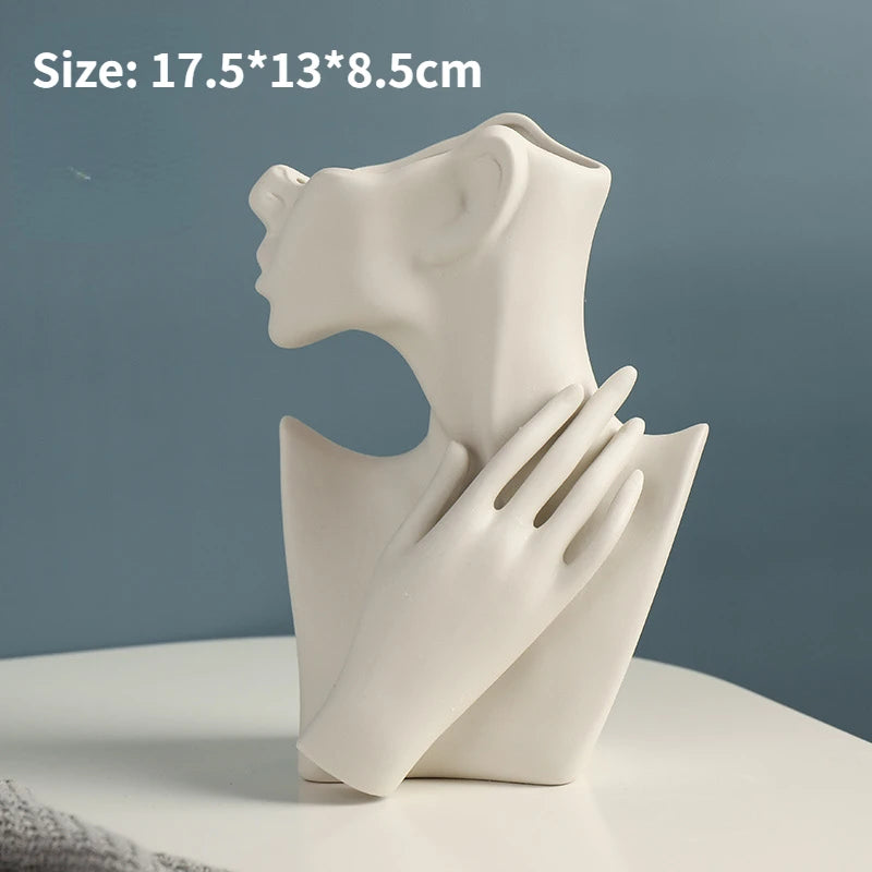 Woman Body Model Vase Nordic Style Ceramic Modern Body Art Vase Home Decor Creative Flower Pot Living Room Decoration Vases