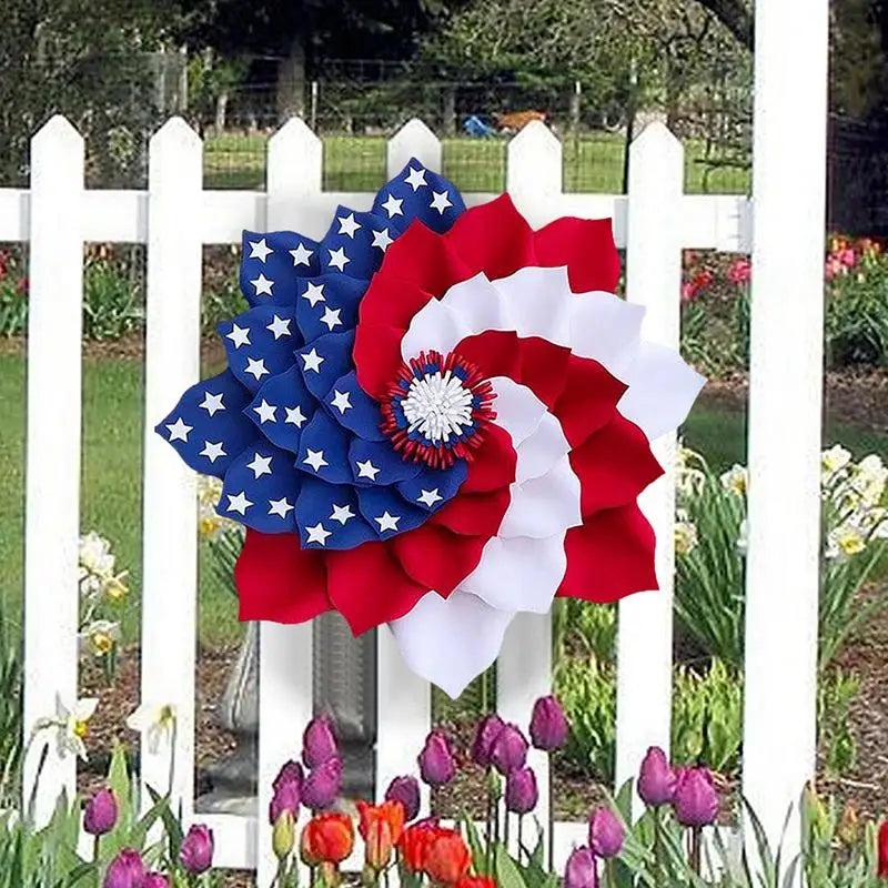 4th Of July Wreath Memorial Day Wreaths Patriotic Americana Wreath Handcrafted Memorial Day Wreath Festival Garland Decoration