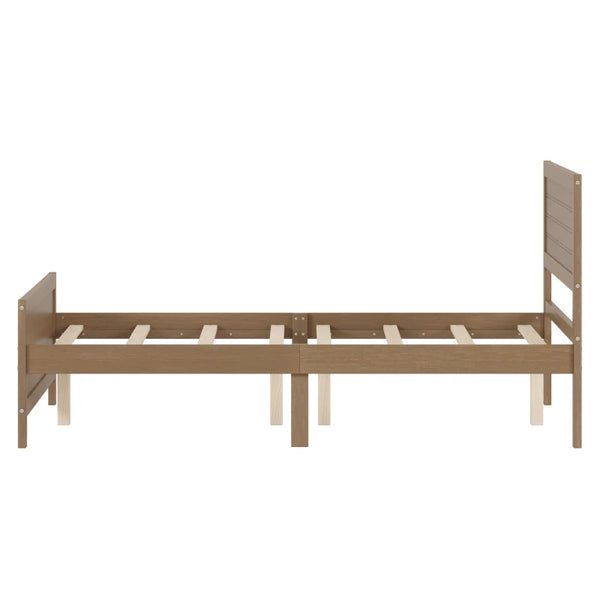 Wood Platform Bed Frame with Headboard