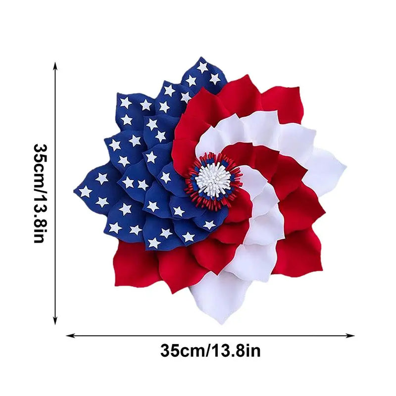 4th Of July Wreath Memorial Day Wreaths Patriotic Americana Wreath Handcrafted Memorial Day Wreath Festival Garland Decoration