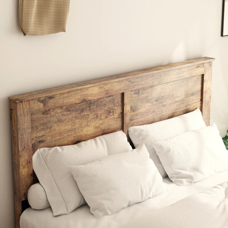 Wood Platform Bed Frame with Headboard