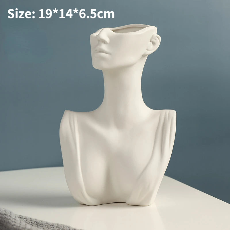 Woman Body Model Vase Nordic Style Ceramic Modern Body Art Vase Home Decor Creative Flower Pot Living Room Decoration Vases