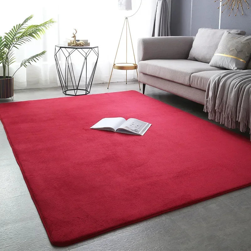 Rectangular Coral Velvet Carpets For Living Room White Bedroom Rugs Non Slip Floor Cushions Dining Room Mat Home Decor