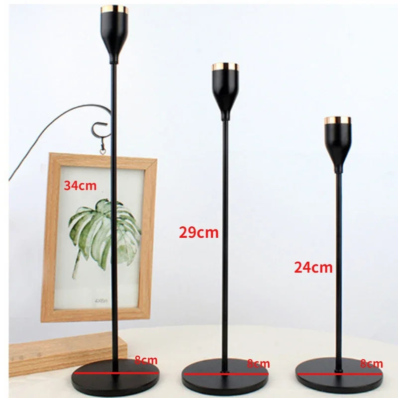 Matte Black Candle Holders Decorative Candlestick Holders for Taper Candles