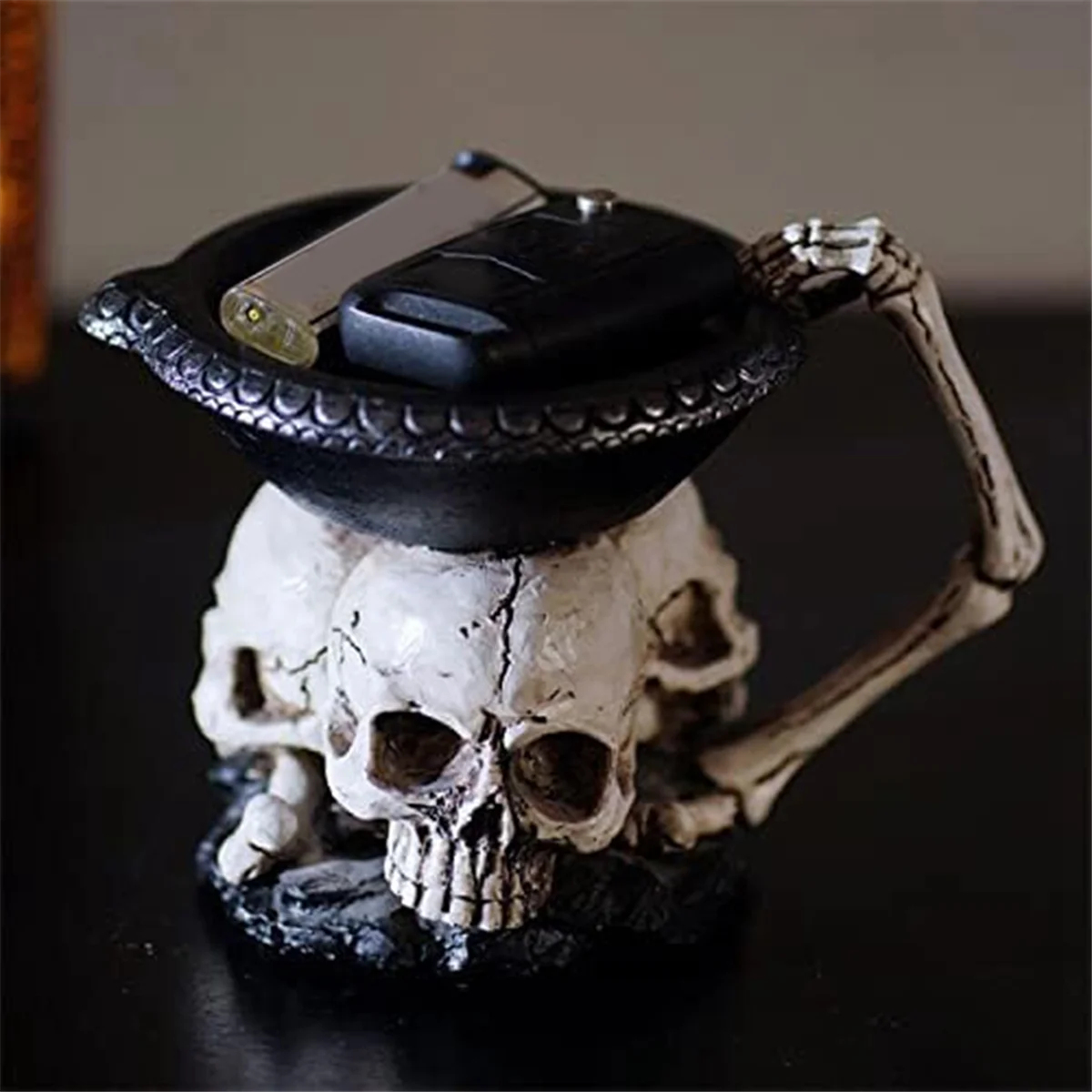 Skull Candle Holder  Gothic Shed Tears Human Skull Tealight Candle Holder 