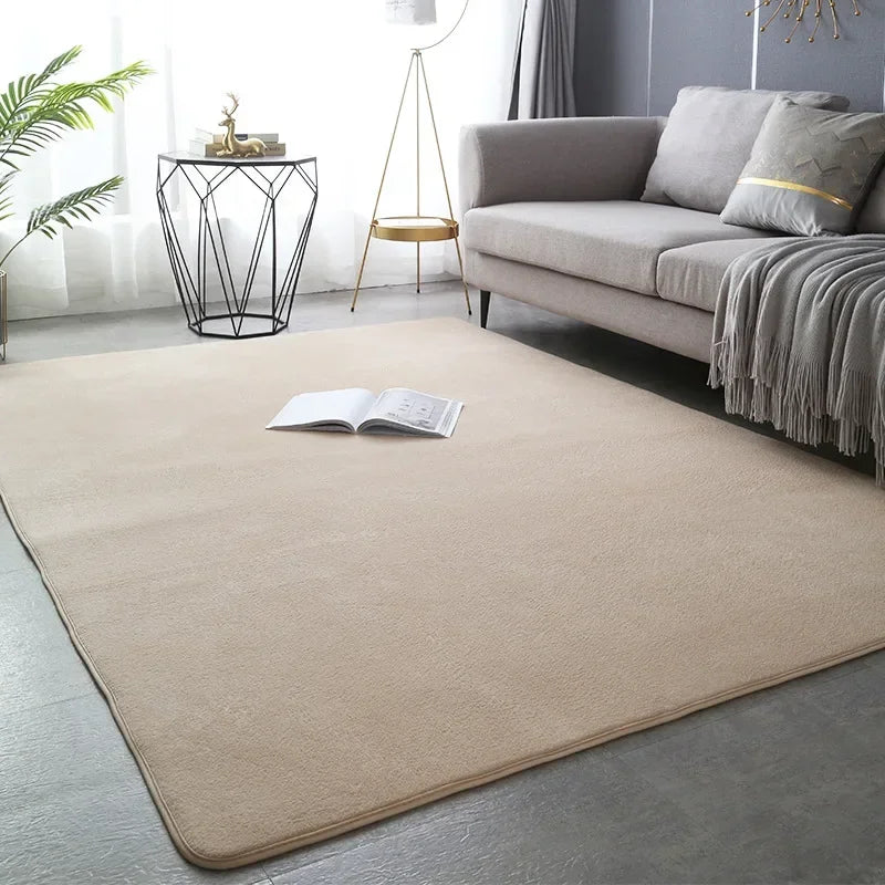 Rectangular Coral Velvet Carpets For Living Room White Bedroom Rugs Non Slip Floor Cushions Dining Room Mat Home Decor