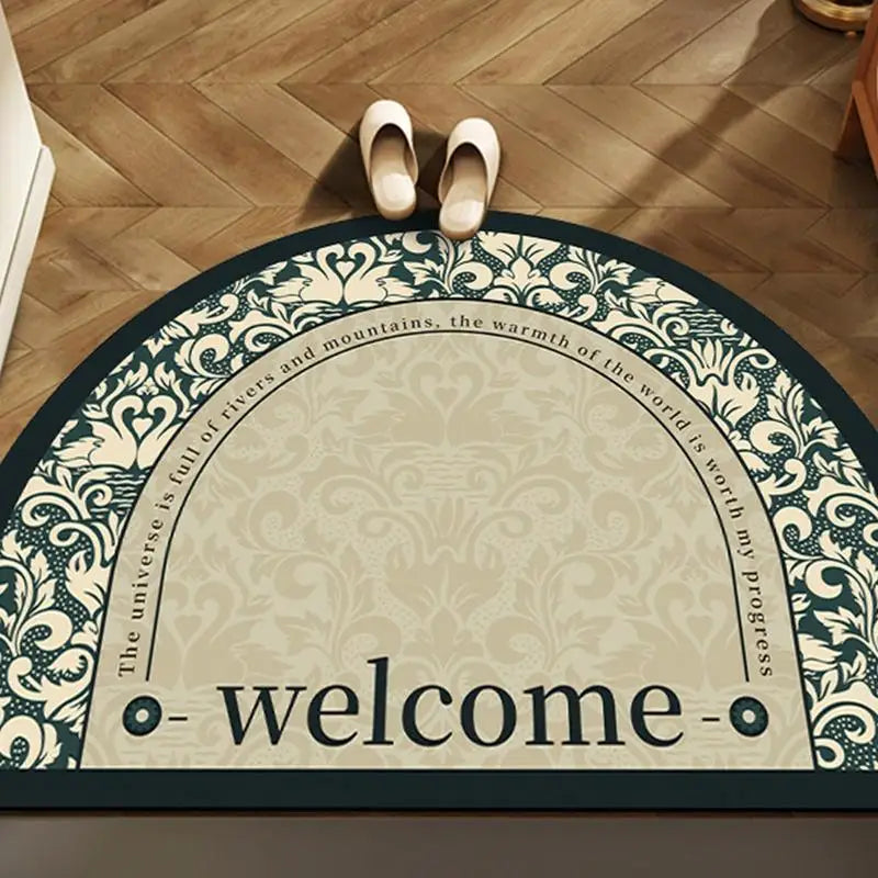 Retro Floral Floor Mat Dirt Resistant Entrance Welcome Door Mat Living Room Kitchen Non-Slip Carpet American Style Bathroom Rugs