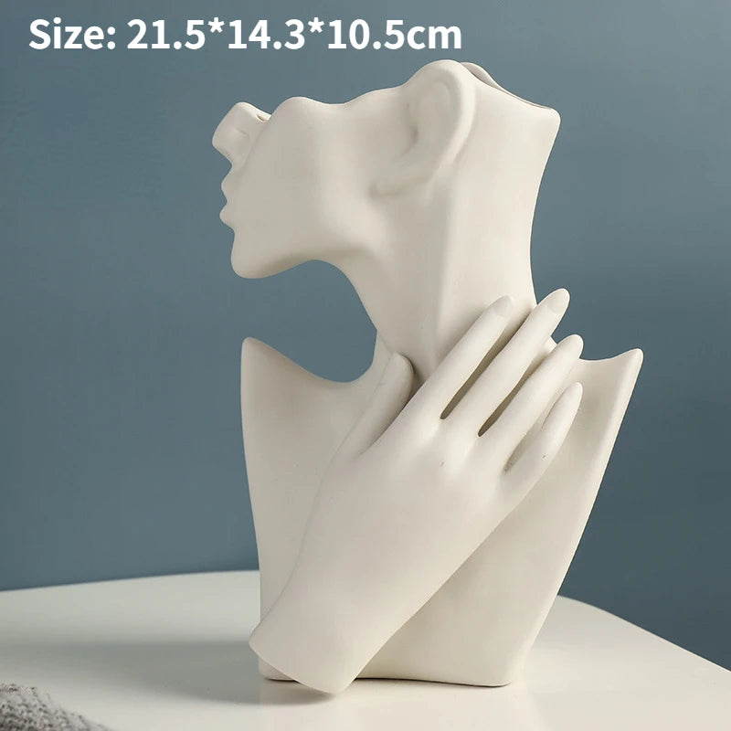 Woman Body Model Vase Nordic Style Ceramic Modern Body Art Vase Home Decor Creative Flower Pot Living Room Decoration Vases